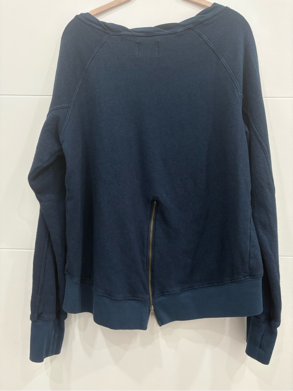 PAM & GELA Annie Zip Back Sweatshirt In Navy - Picture 4 of 7